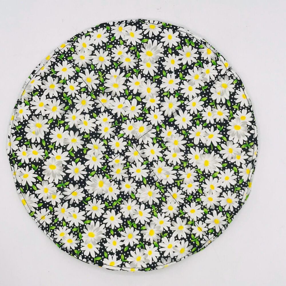 Tortilla Warmer 10.5 Inches Black Daisy Print Holds Up To 6 Tortillas Microwave
